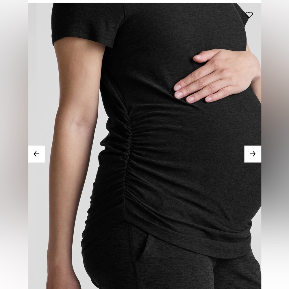 Beyond the Bump Featherweight Maternity Tee - Darkest Night (Black) Sz L - Picture 2 of 5